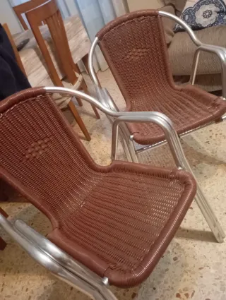 Sillas Terraza Aluminio Mimbre  plástico duro.Marr