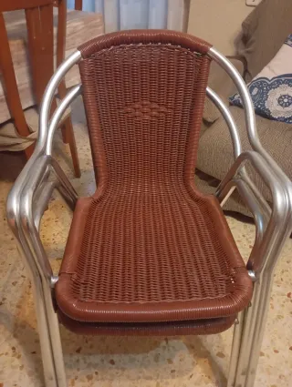 Sillas Terraza Aluminio Mimbre  plástico duro.Marr