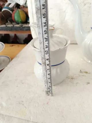 Servizio tazze porcellana blu e bianco