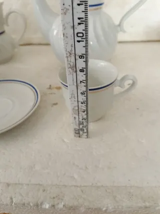 Servizio tazze porcellana blu e bianco