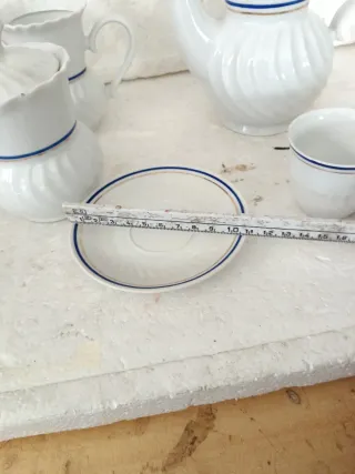 Servizio tazze porcellana blu e bianco