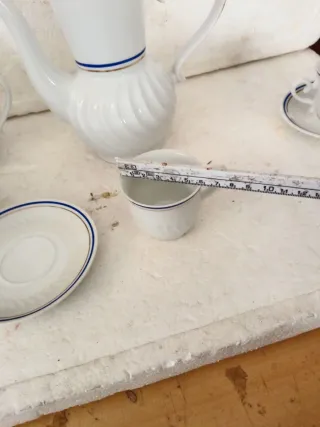 Servizio tazze porcellana blu e bianco