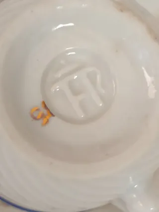 Servizio tazze porcellana blu e bianco