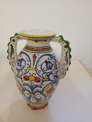 Vaso vintage decorado cerámica