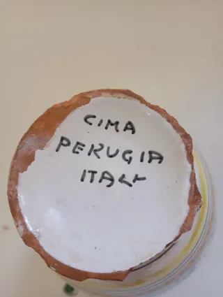 Vaso vintage decorado cerámica