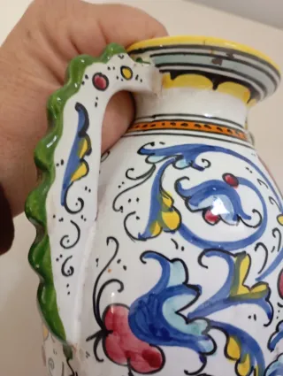 Vaso vintage decorado cerámica