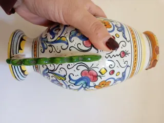 Vaso vintage decorado cerámica