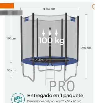 Trampolín Exterior Infantil diámetro 183cm
