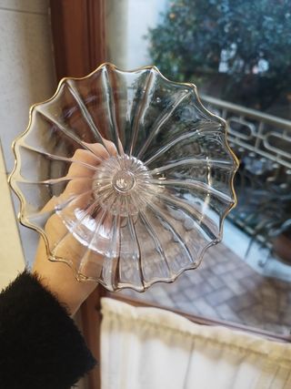 2 Candelabri Vetro Soffiato Oro