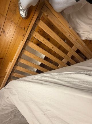 Cama completa 145x200 cn canapé de madera rebajado