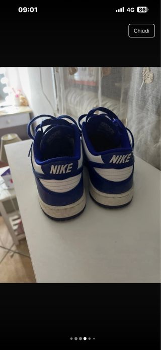 Nike Dunk Low Bianche e Blu - Taglia 38.5