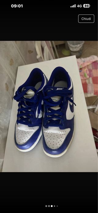 Nike Dunk Low Bianche e Blu - Taglia 38.5