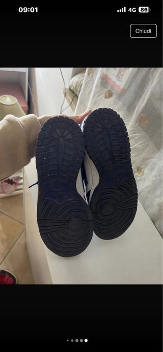 Nike Dunk Low Bianche e Blu - Taglia 38.5