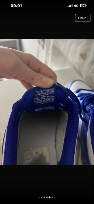 Nike Dunk Low Bianche e Blu - Taglia 38.5