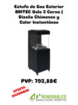 Estufa Gas Exterior Britec Oslo 3 Caras