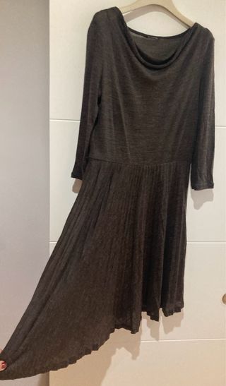 Vestido Massimo Dutti color Topo.