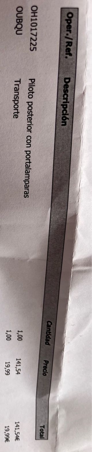 Piloto Trasero Dcho. Autocaravana Hymer Nuevo