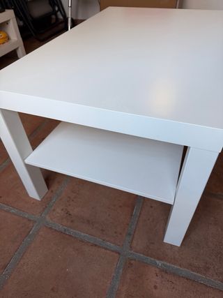 Mesa TV y Auxiliar Blanca