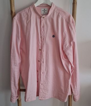 (TALLA XXL) CAMISA CUELLO MAO ROSA DE ALGODON