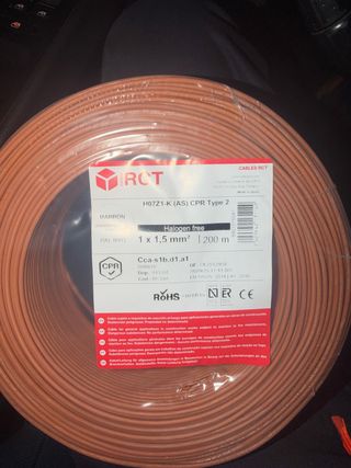 Cable H07Z1-K (AS) CPR Marrón 1x1.5mm²