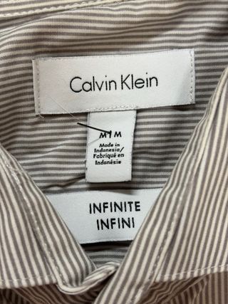 Camisa Calvin Klein Rayas Gris y Blanco