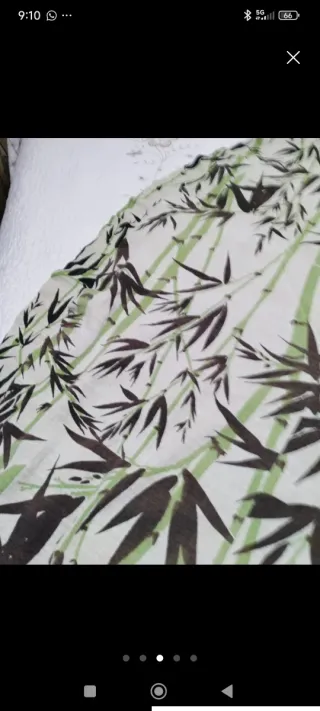 Falda de mesa con estampado de bambú