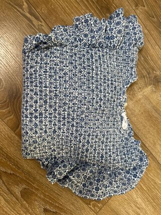 Blusa Lily azul y blanca