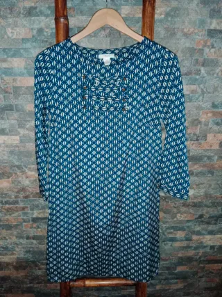 Vestido manga francesa estampado