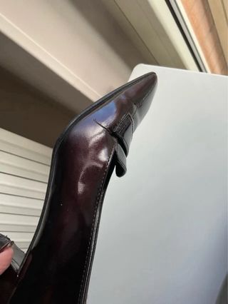 Scarpe Sergio Rossi vernice tacco marrone Vintage