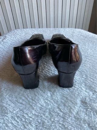 Scarpe Sergio Rossi vernice tacco marrone Vintage