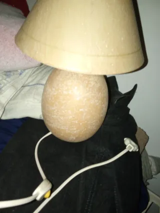 Lamparita cerámica beige y marrón