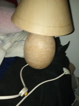 Lamparita cerámica beige y marrón