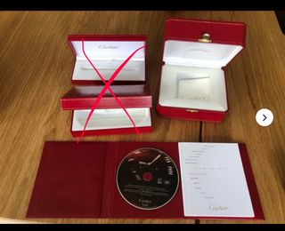 Caja de Reloj Cartier Auténtica Roja