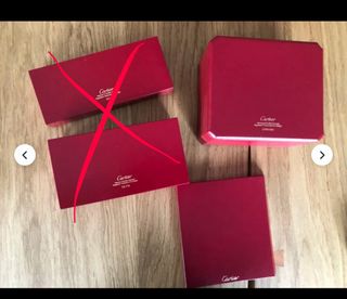 Caja de Reloj Cartier Auténtica Roja