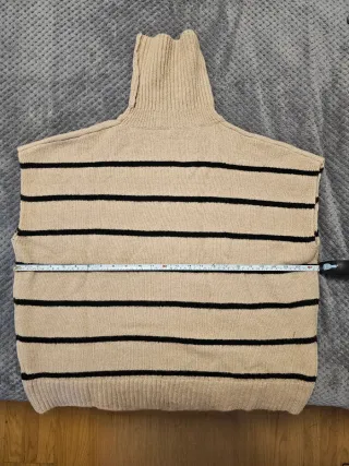 Jersey sin mangas cuello alto rayas