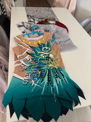 Maillot Gimnasia Rítmica Negro/Marrón Brillante