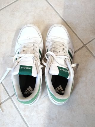 Adidas Scarpe Uomo Tg 41.5 Bianche/Verde