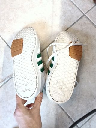Adidas Scarpe Uomo Tg 41.5 Bianche/Verde