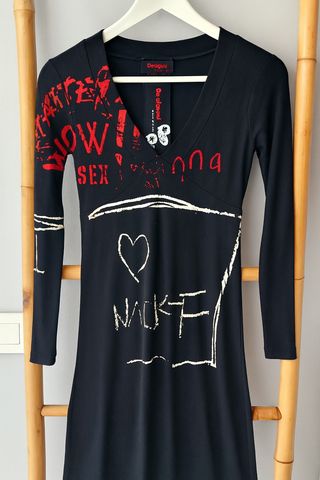 (TALLA S) VESTIDO DESIGUAL NEGRO