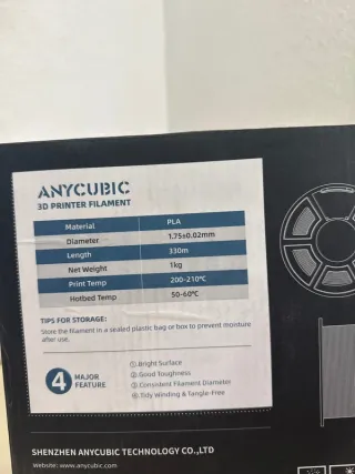 Anycubic Filamento PLA Rojo 1.75mm 1kg