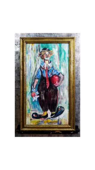 PAYASO OLEO CUADRO ANTIQUE № 126