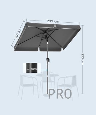 Sombrilla rectangular para balcón - Songmics