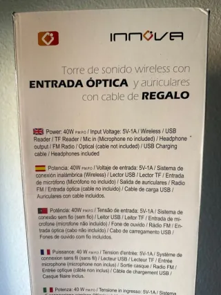 Torre de Sonido Innova TW10 Bluetooth 40W