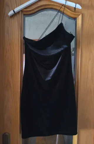 Vestido Mango Terciopelo Negro