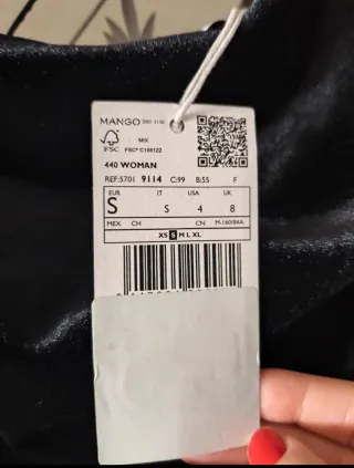 Vestido Mango Terciopelo Negro