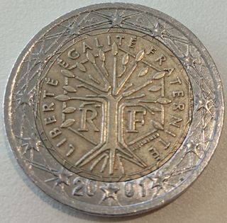 ERROR MONEDA 2 EUROS MUY BUSCADA FRANCIA 2001