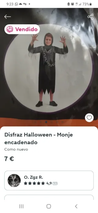 Disfraz Monje Halloween Negro