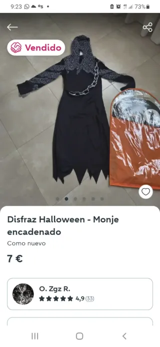 Disfraz Monje Halloween Negro