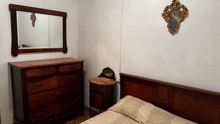 Mesita Noche Antigua Mármol Rosa Madera