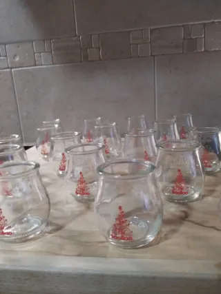 18 Bicchieri portacandela Laollao con pino serigrafato